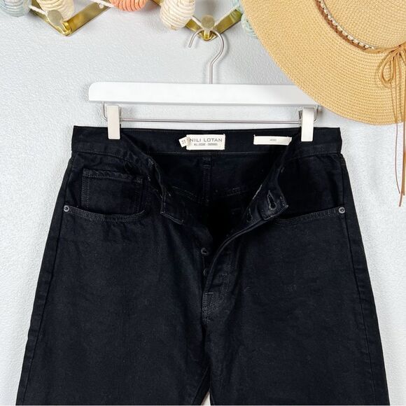 NWT NIli Lotan Black Archer High Rise Straight Leg Jeans Size 27 - Picture 3 of 11